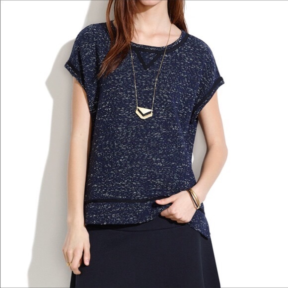 Madewell Tops - Madewell Blue Nightsky Short Sleeve Sweatshirt